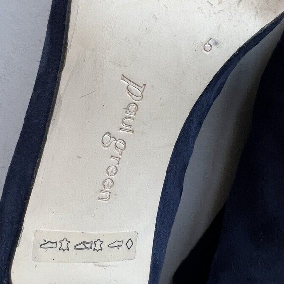 Paul Green Navy Blue Open Toe Sandal Boot w/ Zip Front & Block Heel UK 6 US 8 - Picture 13 of 15